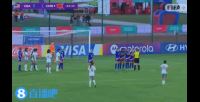 打的精彩!曾屹婕任意球直接破门扳回一球,U17中国女足2-5美国
