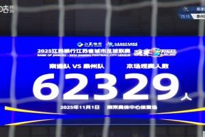  62329人苏超决赛再刷纪录！放在中超也仅次于舜天vs恒大的65769人
