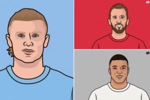  2022-23赛季以来非点球进球数：哈兰德、凯恩和姆巴佩均为81球